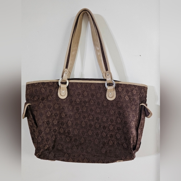 Anne Klein Brown and Cream Tote with Structured Design - Picture 9 of 15